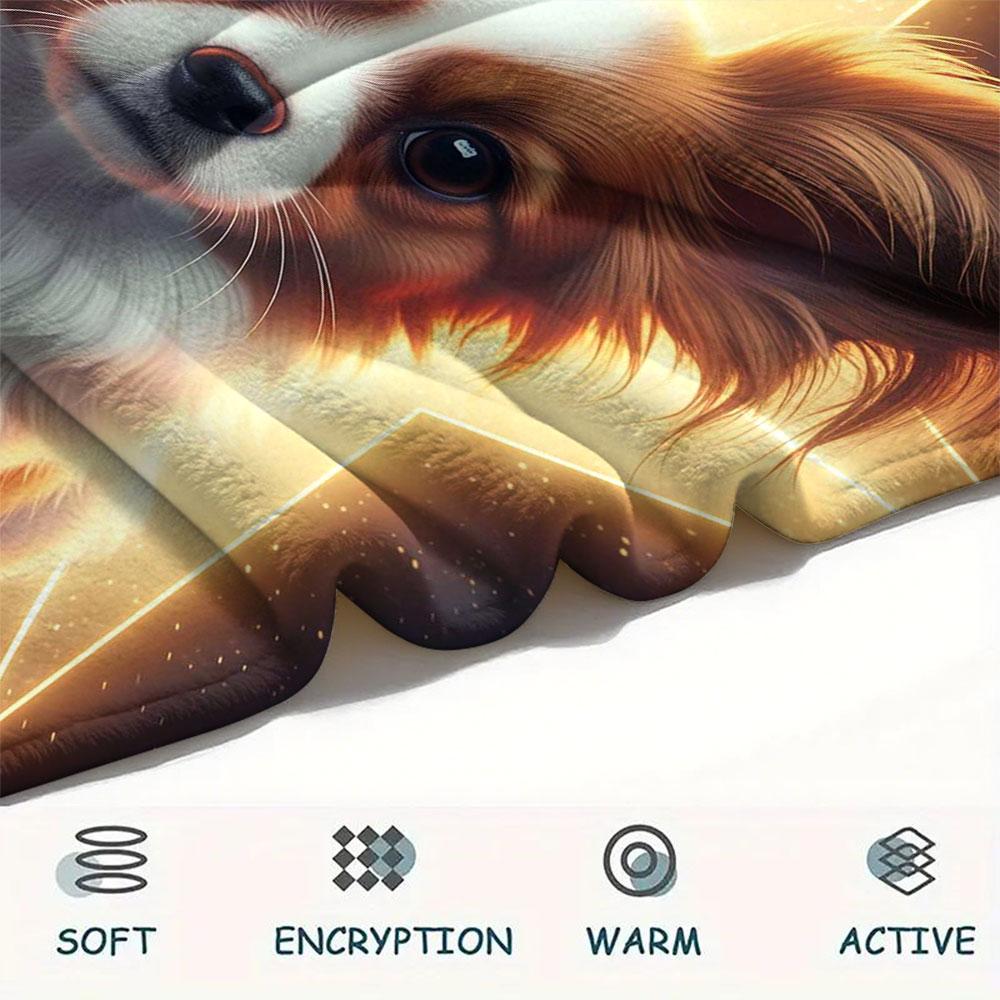 1Pc Stardogs Print Flannel Blanket, High quality Comfortable for All Seasons, Home Decor, Warmth and Comfort, Perfect for Christmas Gifts