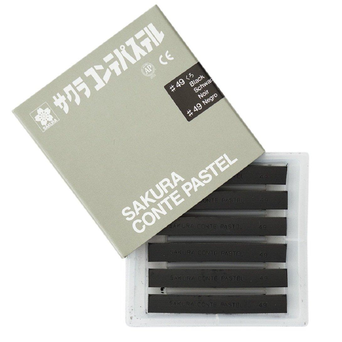 

Sakura Crepas Conte Pastel Black 6 шт. CT Rose #49(6)
