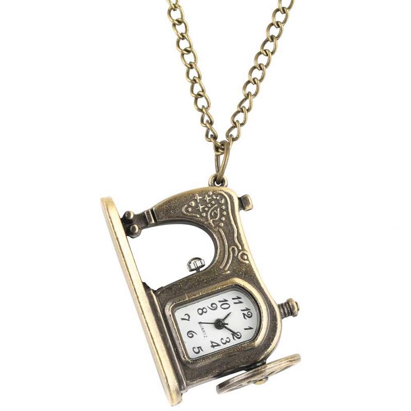 Antique Bronze Cute Lovely Vintage Key Shape Quartz Pocket Watch Buckle Necklace Gift Wall Chart FOB Pendant Clock Collectibles
