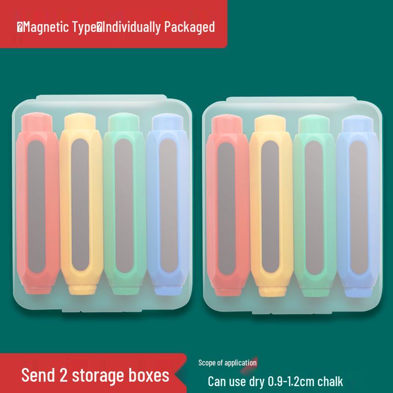 Magnetic Dust-Free Chalk Holder with Automatic Grip