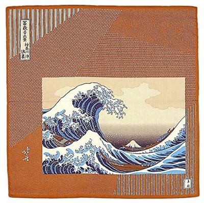 Japanese Goods Kyoto Accessories Handkerchief Hokusai C Mustard [Kyosai]