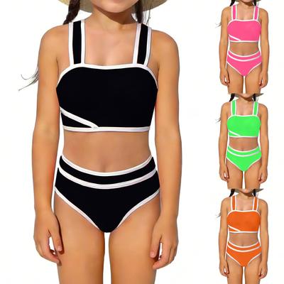 Ensemble de maillot de bain deux pièces couleur mode pour enfants