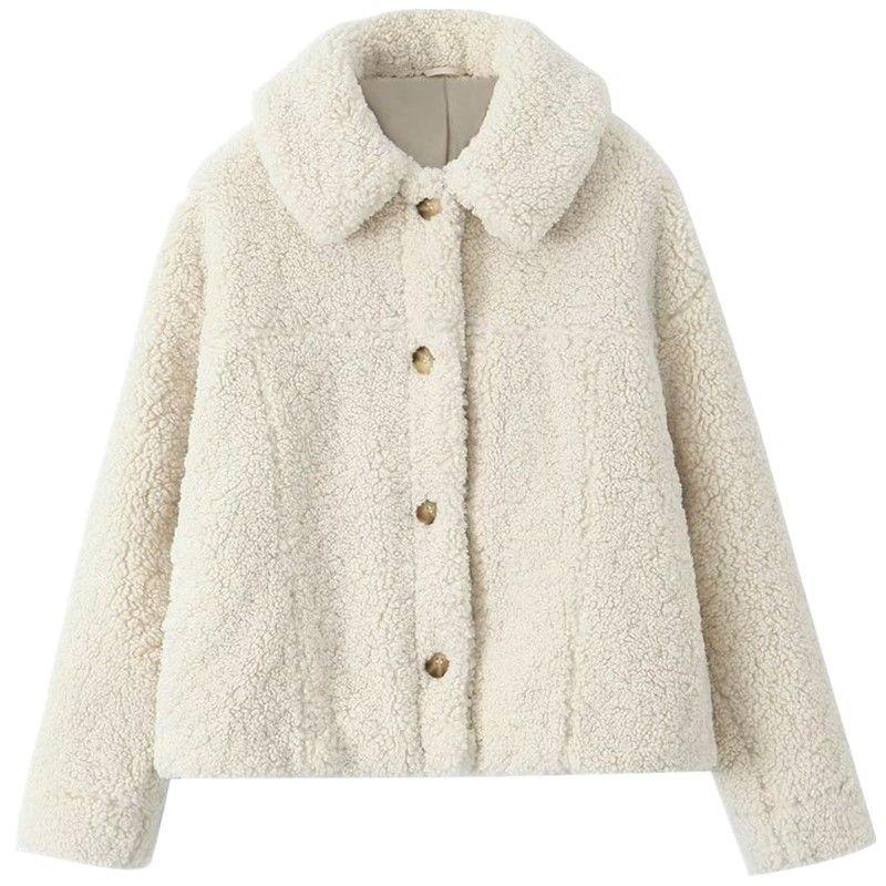 Fashion Style Winter New Women's Clothing Loose All-Matching Slimming Casual Fleece Jacket Outwear 3046340 712