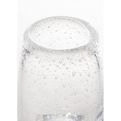 FOYER Clear Glass Flower Vase, 10cm H X 7cm W, 2c00025CL F