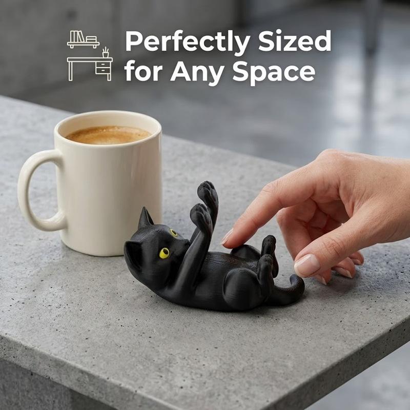 Desktop Cell Phone Bracket Cute Cat Figurine PLA 3D Printed Phone Holder for Home Table Decor