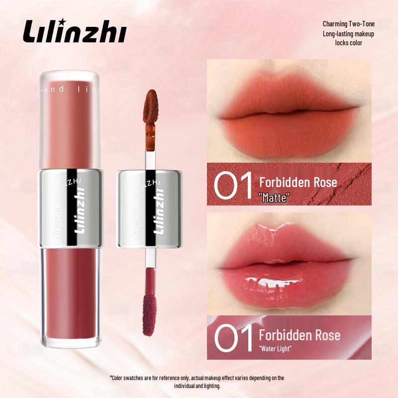 Lilinxhi Misty Party Dual Lip Glaze: Matt Spiegel & Weicher Nebel, Pigmentiert, Aufpolsternd, Nicht Verblassend.
