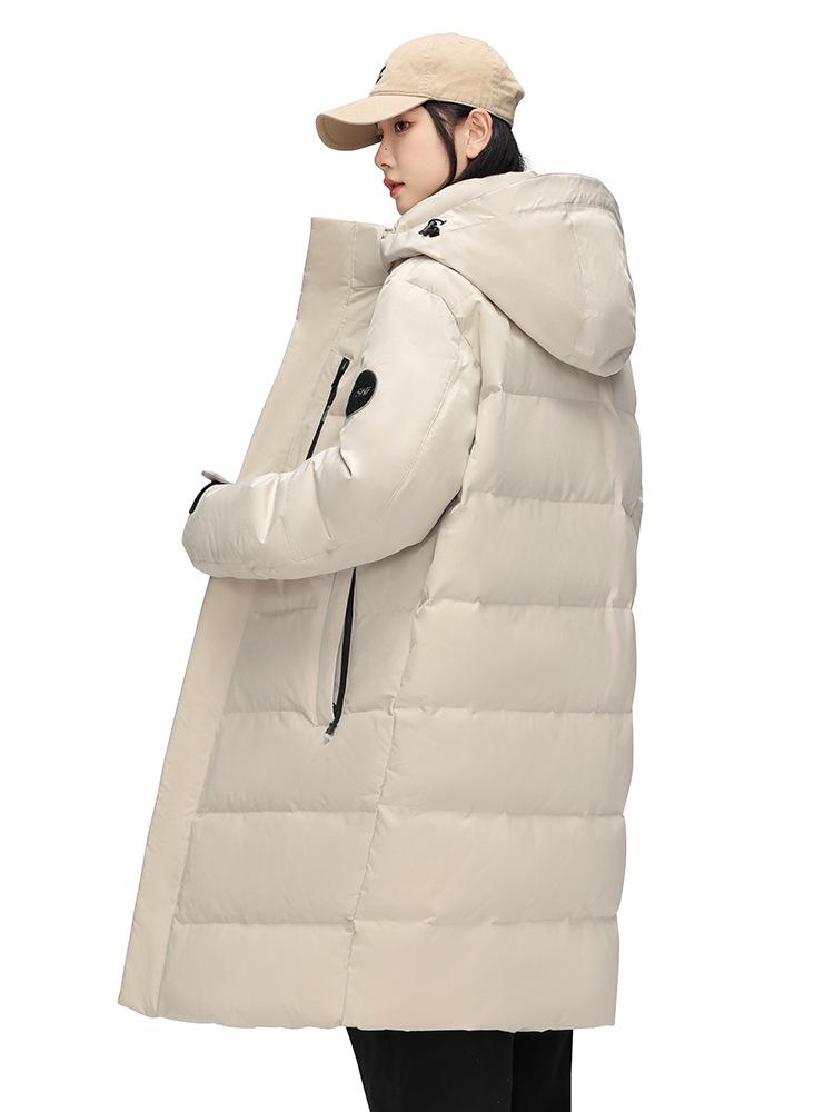 Unisex High-End Long Over-the-Knee Down Jacket: 90% White Duck Down, Loose Fit, Hooded Winter Coat