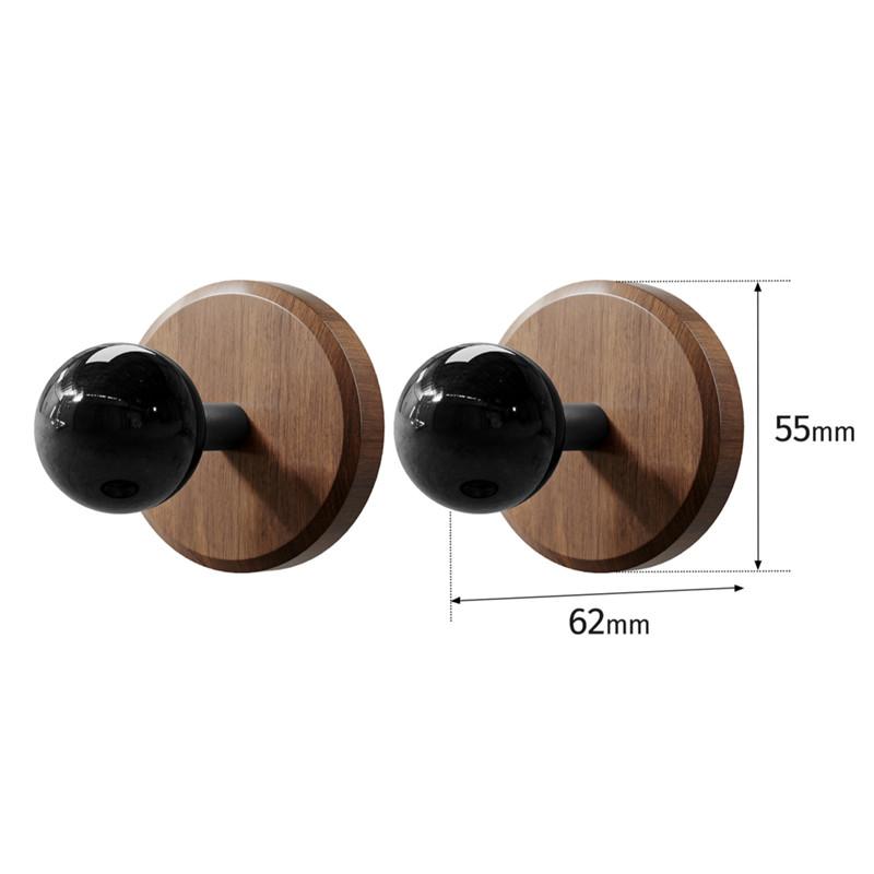 Self-adhesive Solid Wood Hook Walnut Hanging Hanger Bathroom Door Wall Hook for Key Bag Towel Coat Kitchen Hook Home Organizer
