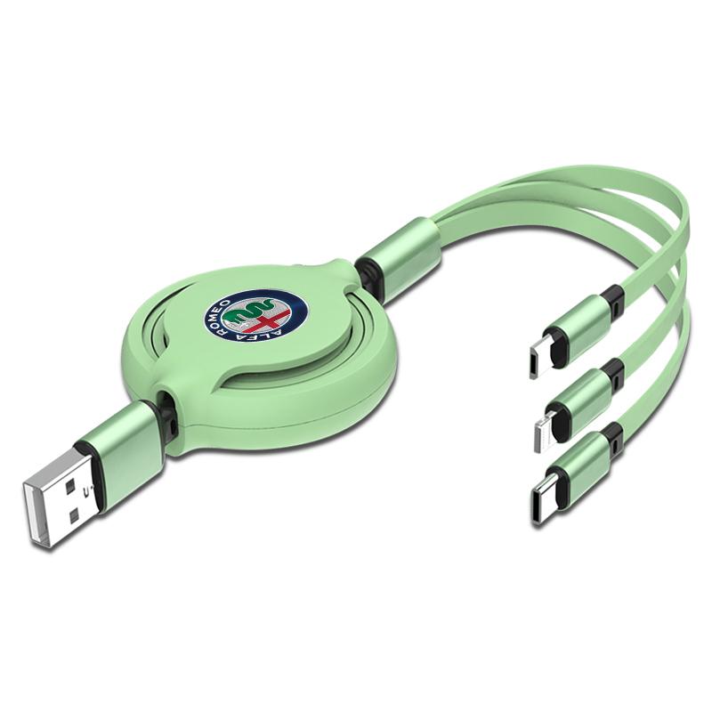 Car Accessories 3 In 1 Micro Cable Multi Charger For Alfa Romeo 159 147 156 166 Giulietta Giulia Mito Stelvio Brera Spider