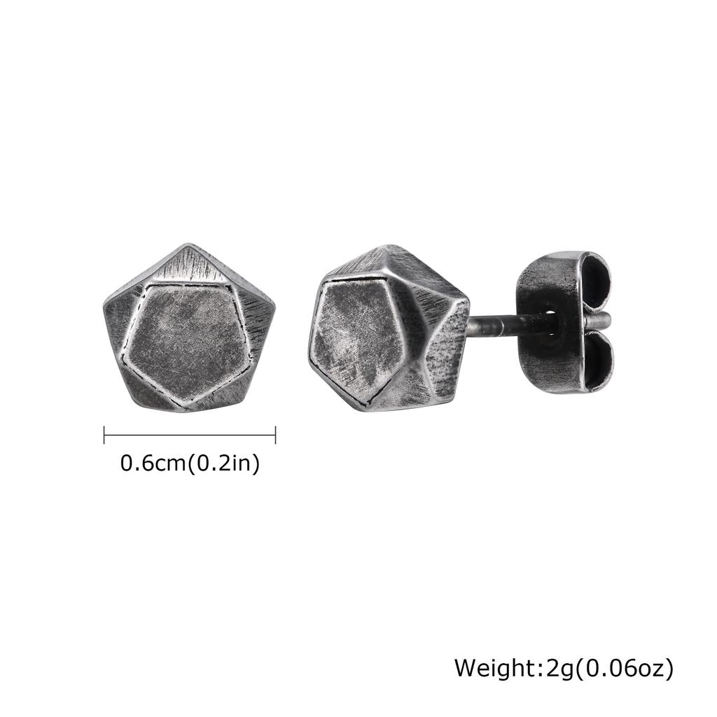 Multi Style Fashion Stainless Steel Hoop Earrings, Vintage Sword Star Geometric Pendant Men's Earrings, Hip Hop Piercing Jewelry