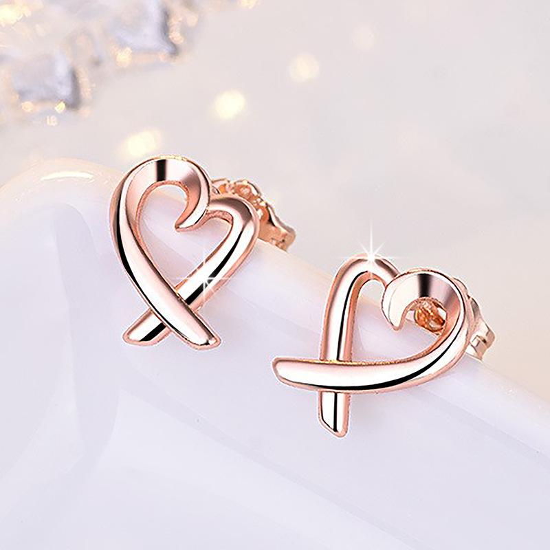 Accessories Fashion Ear Minimalistic Heartshaped Stud Earrings