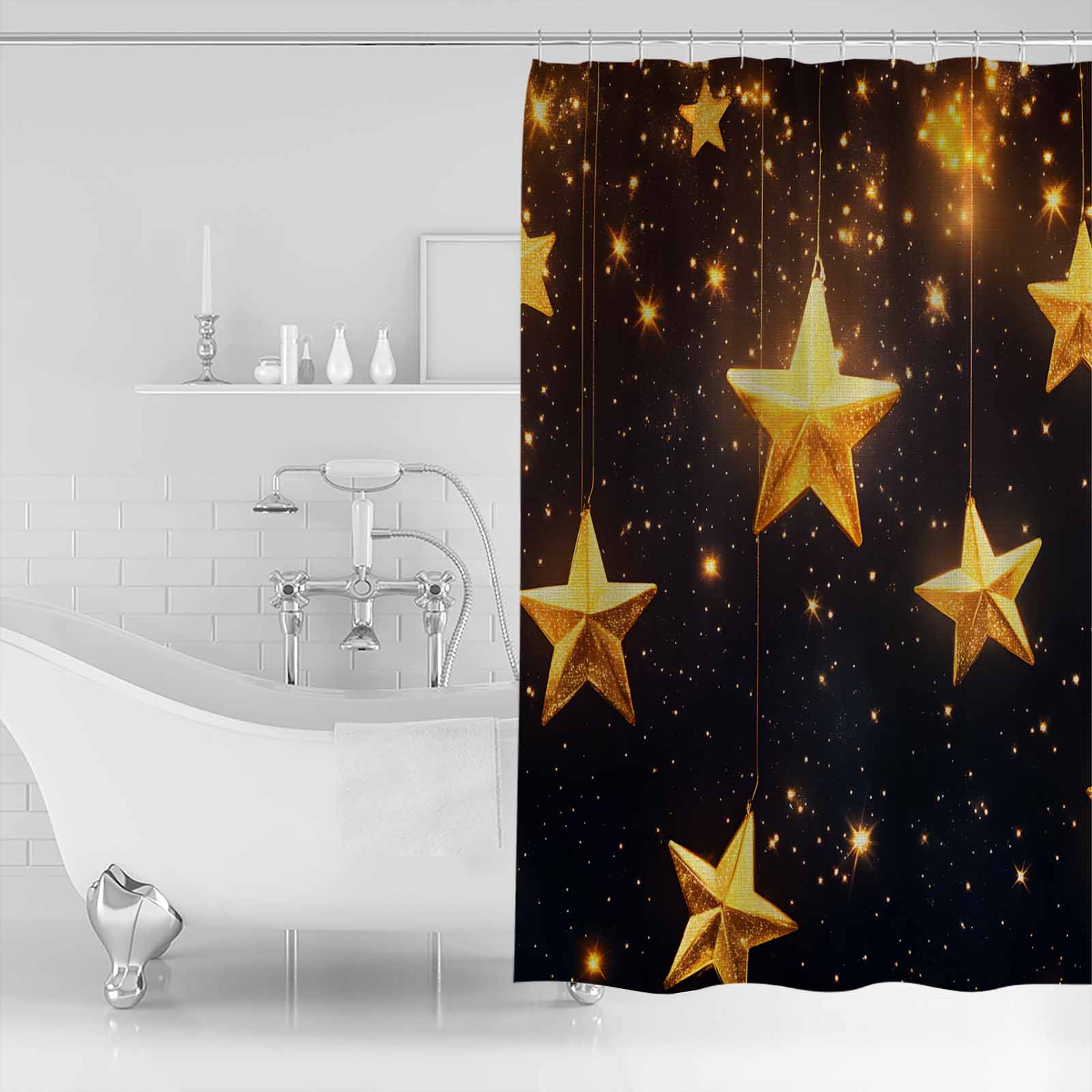 

Мечтательный Великолепный Звездный Небо Ванная Занавеска для душа Художественный Красочный Коврик для ванной Украшение для Домашнего Декора 122x183cm