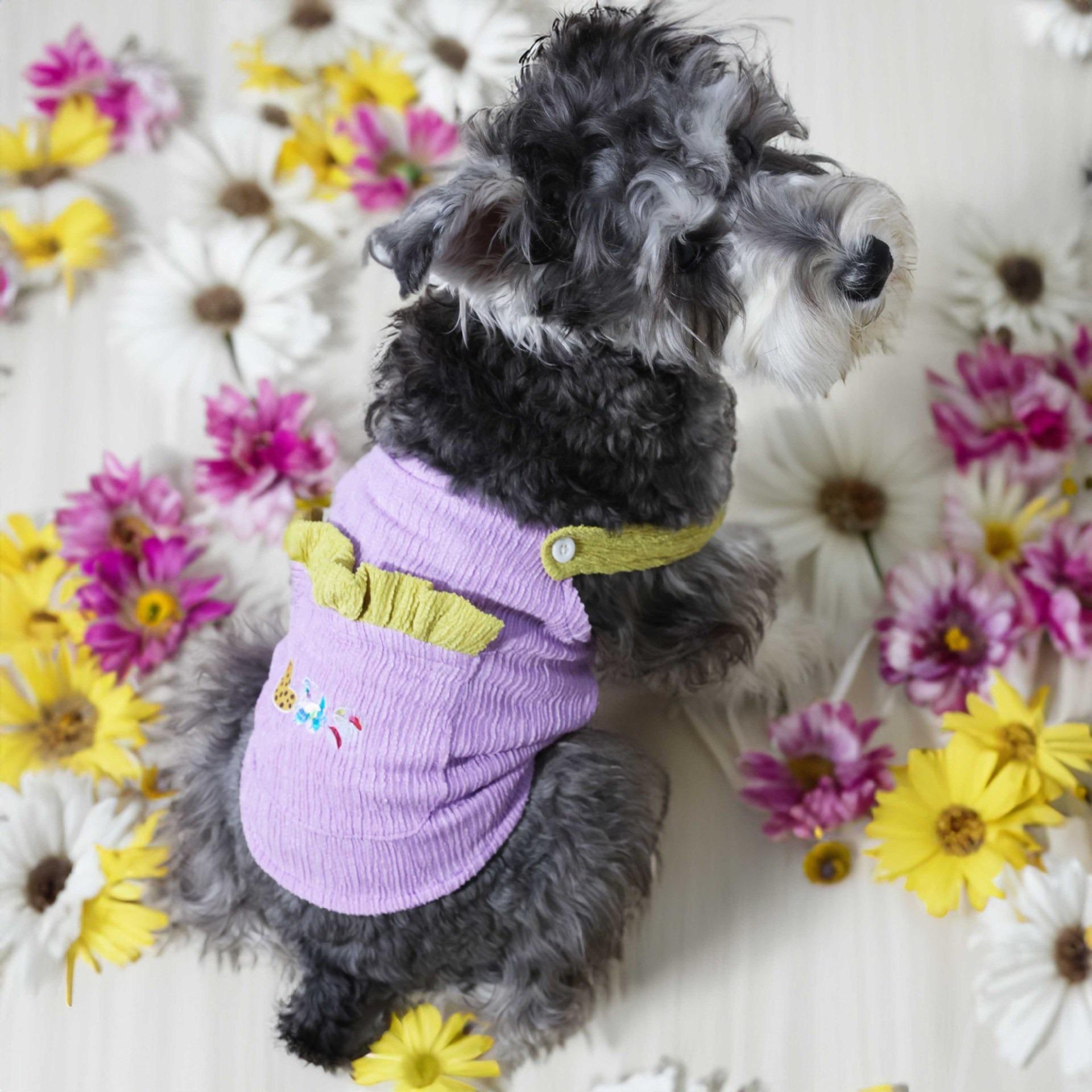

Spring and summer new dog clothes suspender cat thin vest small and medium dog pet clothing popular factory XS рожевий