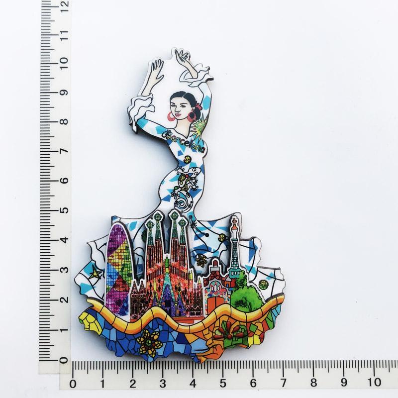 Spain Barcelona Travelling Fridge Magnets Wooden Magnetic Stickers Tourist Souvenirs Wedding Birthday Gifts Home Decoration