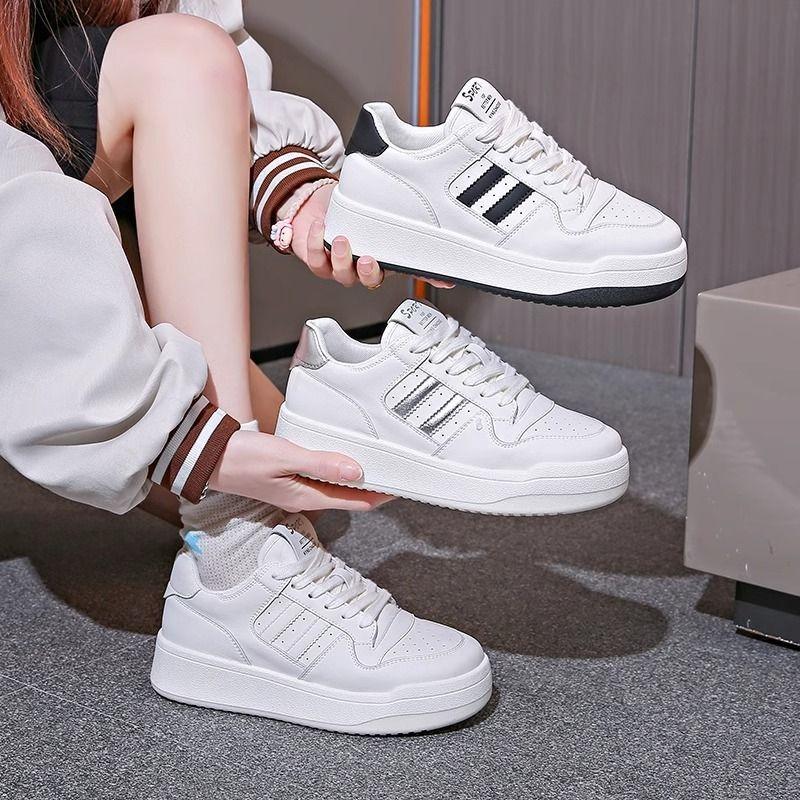 Little white shoes girls versatile spring and autumn flat thick sole spring new order surge casual sports shoes