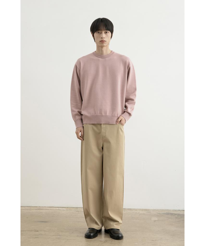 WHOLOVESART Structure Wide Cotton Chino Pants Beige