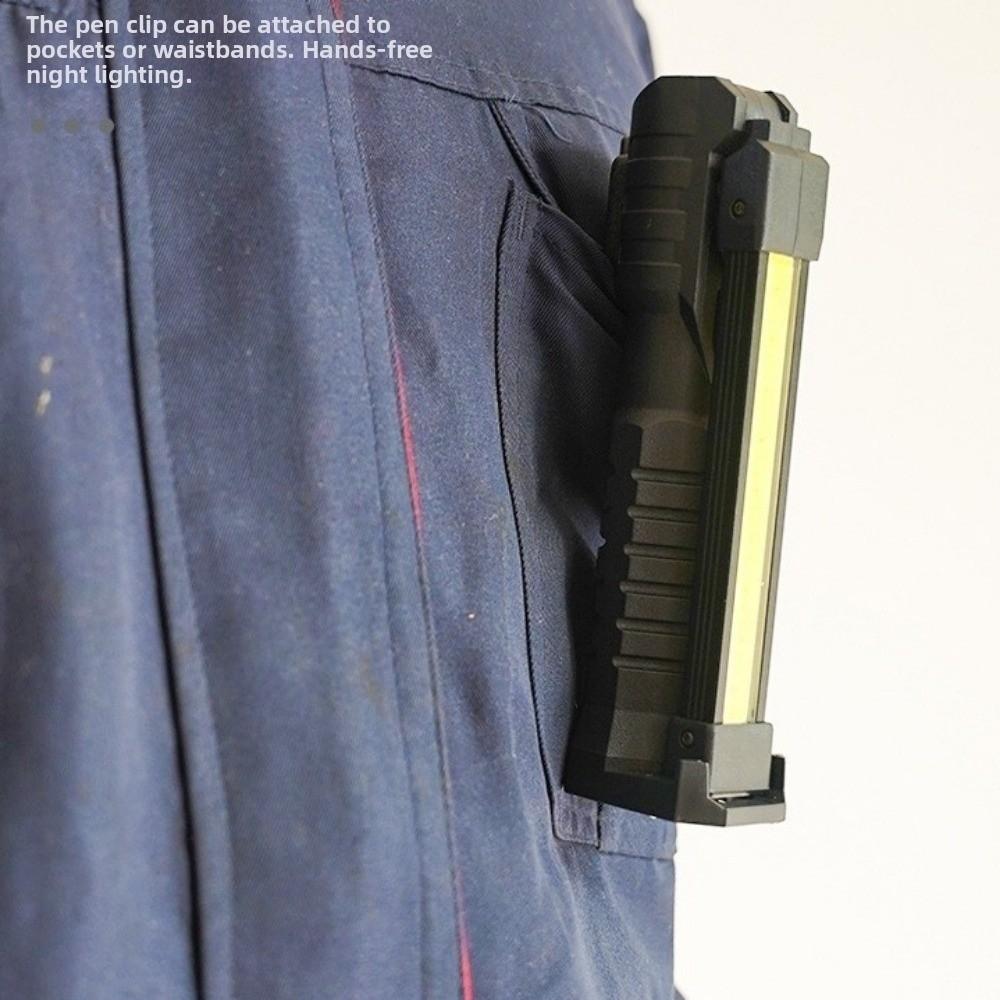 Multi-functional Foldable COB Flashlight Magnetic Base Red SOS Strobe Folding Work Light USB Rechargeable Metal Hook