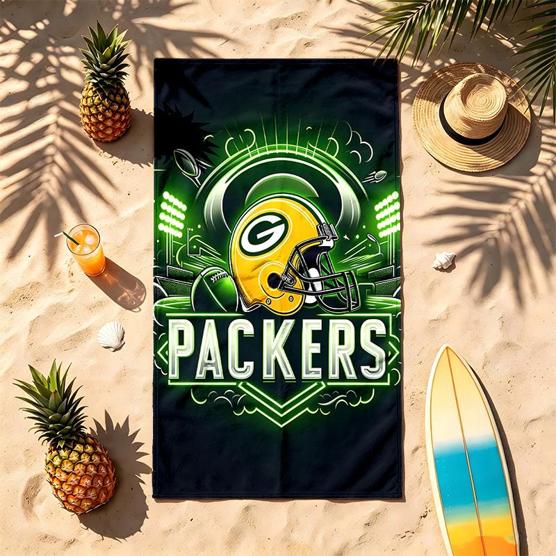 Green Bay Packers (1) Theme Beach Towel Sand Resistant Soft And Comfortable Suitable For The Pool Camping Yoga And Diving A Travel