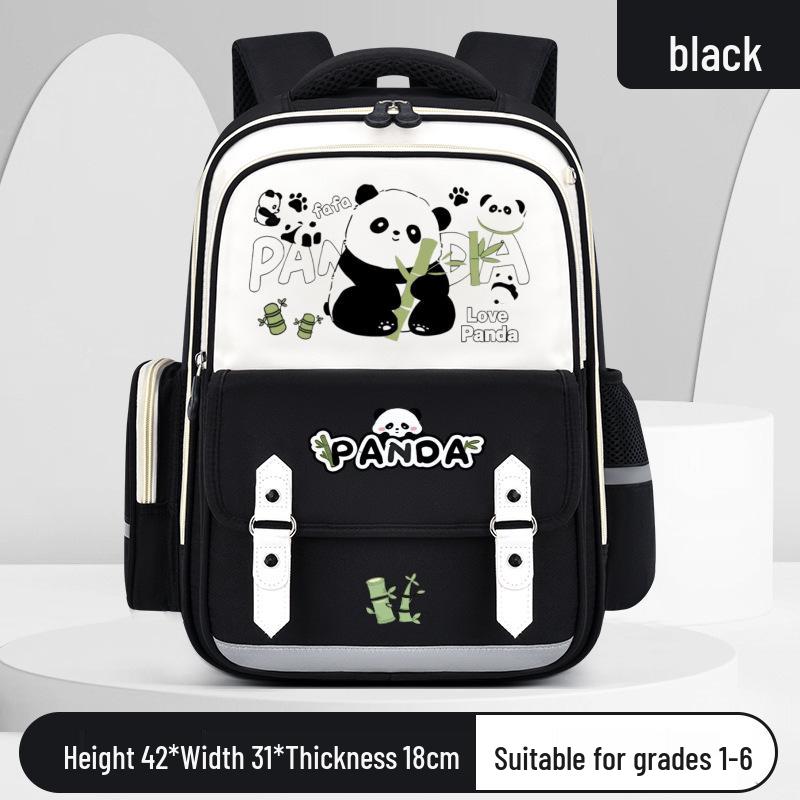 Panda Huahua Kids' Backpack - Large Capacity Spine Protection, Load Reduction, Double Shoulder for Grades 3-6