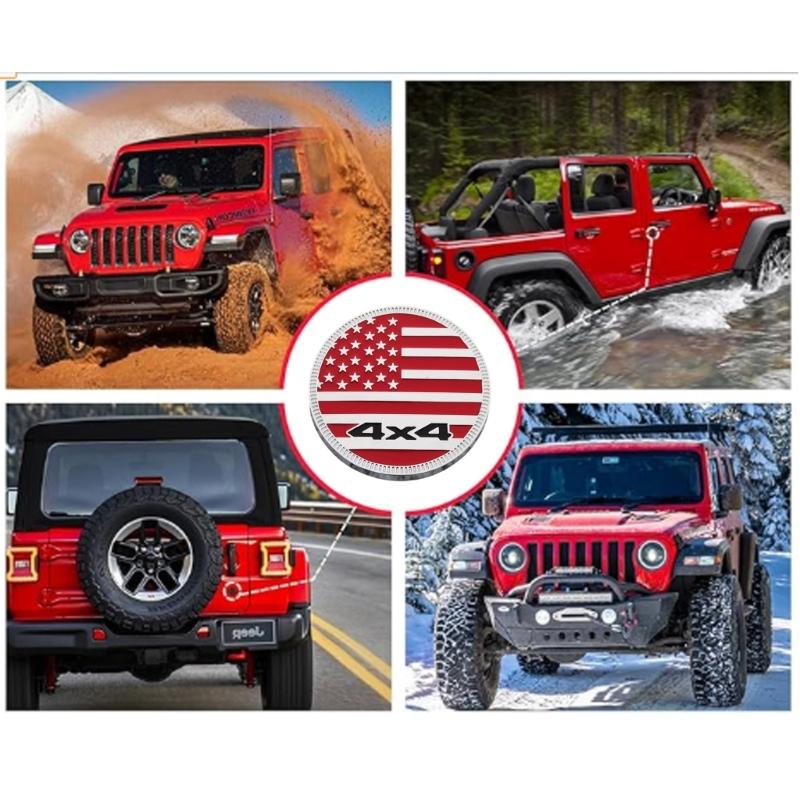 Car Body Fenders Rear Trunk Metal Badge Decoration Sticker 4X4 Flag Emblem Decal Universal 3D Emblem Badge