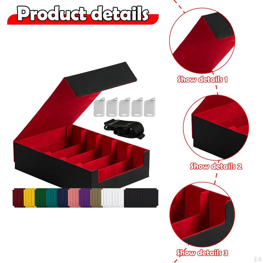 Card Deck Box Container 3800+ Capacity for Game Cards Large with 24 Dividers and 5