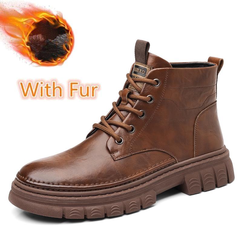 

Мужские мотоботы для мотокросса для улицы, повседневная обувь для ходьбы, зимние плюшевые, для снежного трекинга, боты, классические кожаные мужские базовые ботинки, высокие 44