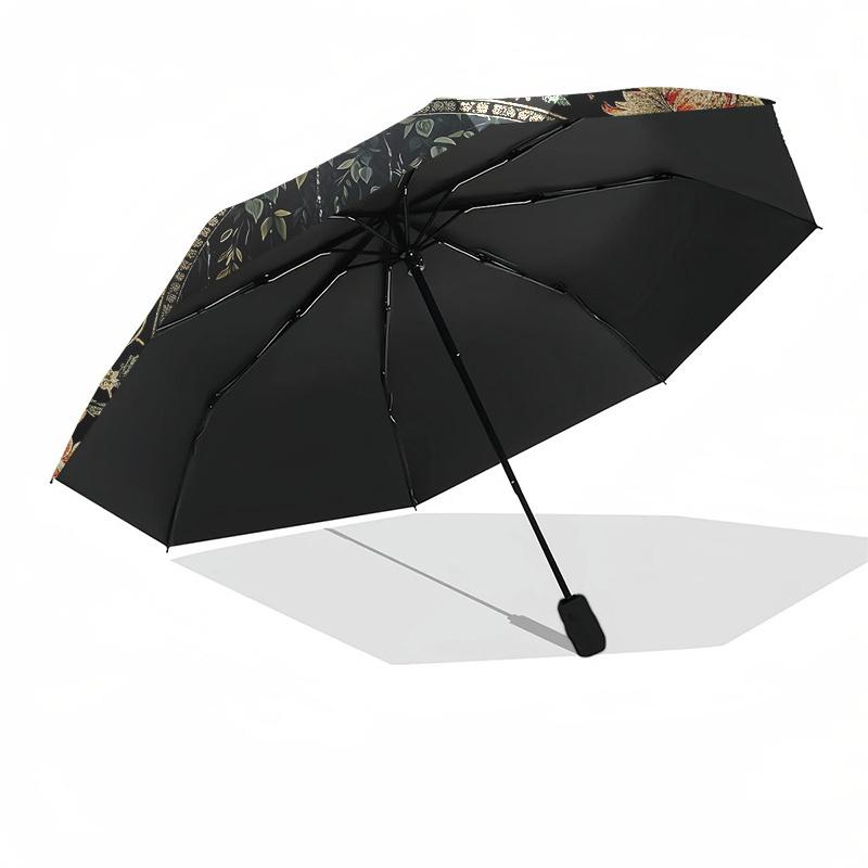Cat, PondThemed Automatic Opening and Closing Umbrella - 8 Ribs, Suitable for Leisure and Going Out, Outdoor Accessory, Gothic Style, Fashio