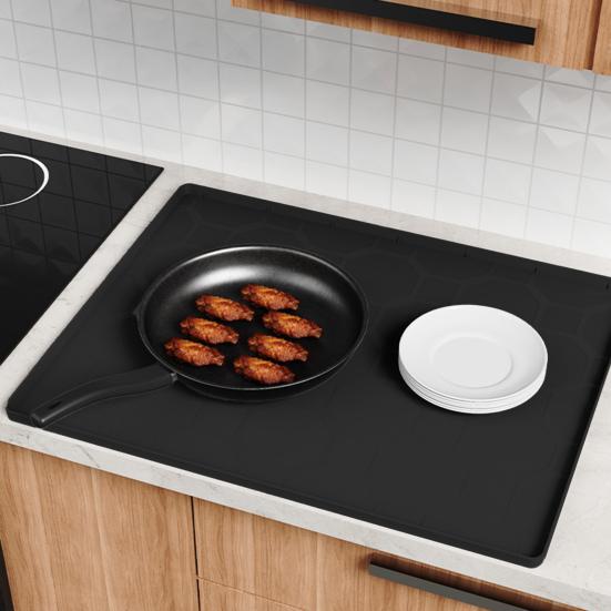 Katzenstreumatte mit erhöhten Rändern Rutschfest Wasserdicht Urinbeständig Leicht zu reinigen Streukontrolle Kätzchenstreu-Fangmatte Silikon-Bodenmatte Haustier