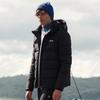 FILA Fleece Lined Hooded Down Jacket Men Outerwear Legendary-Blue F61M048921F-NV