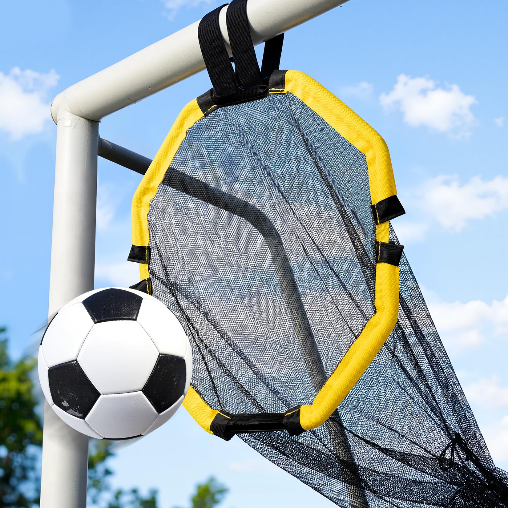 Soccer Goal Easy to Install Target, Detachable, Portable, (Yellow)
