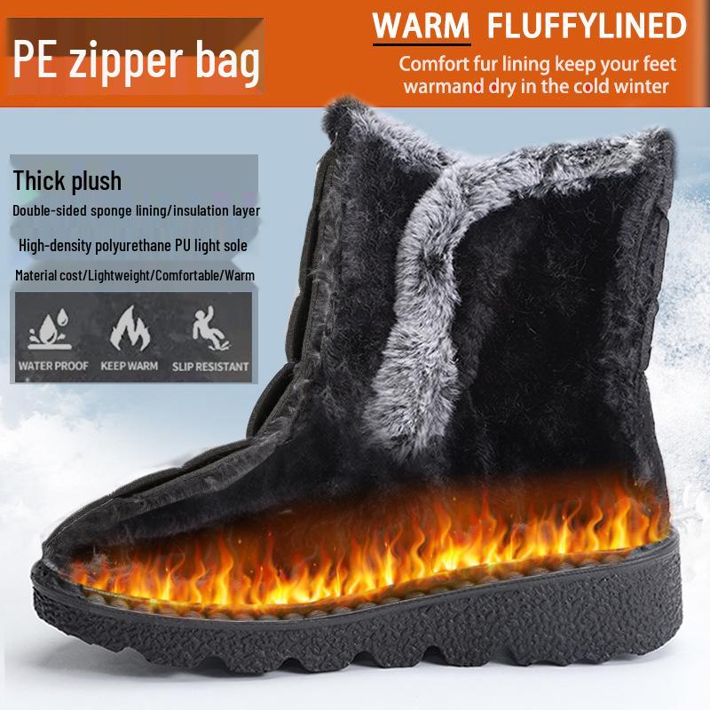Women's Winter Snow Boots - Fleece Lined, Warm, Waterproof, Non-Slip, Comfortable Mid-Calf Thickness.