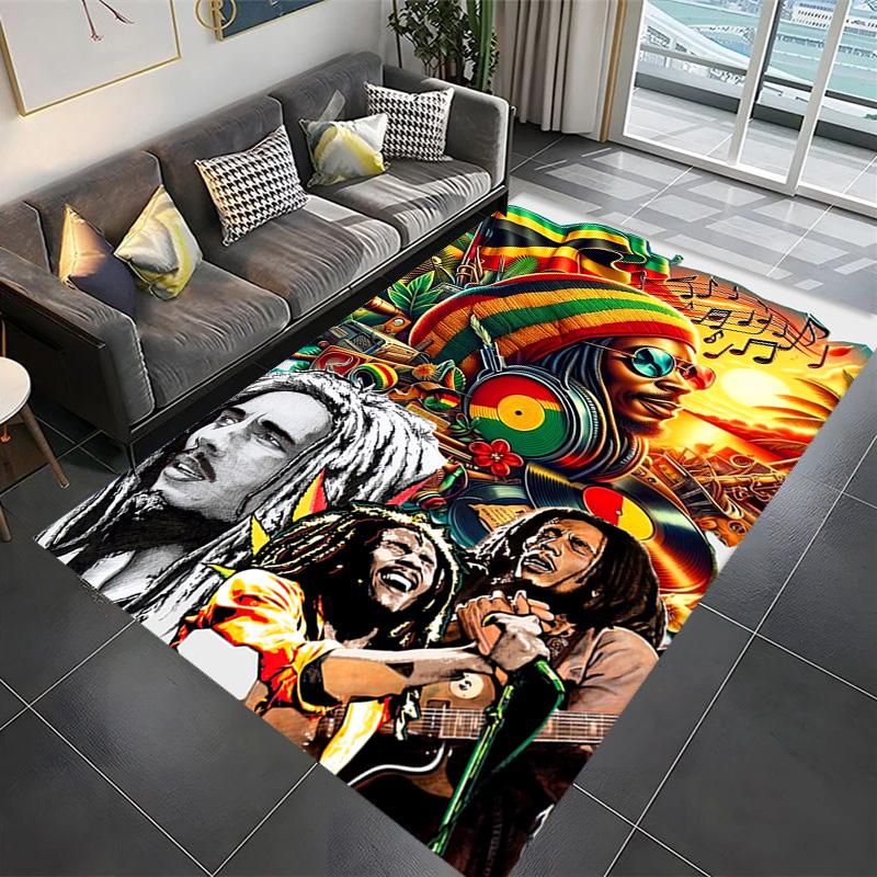 Vibrant Rasta Music Fusion Carpet Living Room and Bedroom Mats Doormat Dormitory Decoration Bathroom Mat Protective Pad