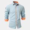 Men's Summer New Loose Print Long Sleeve Shirt Cardigan Beach Shirt