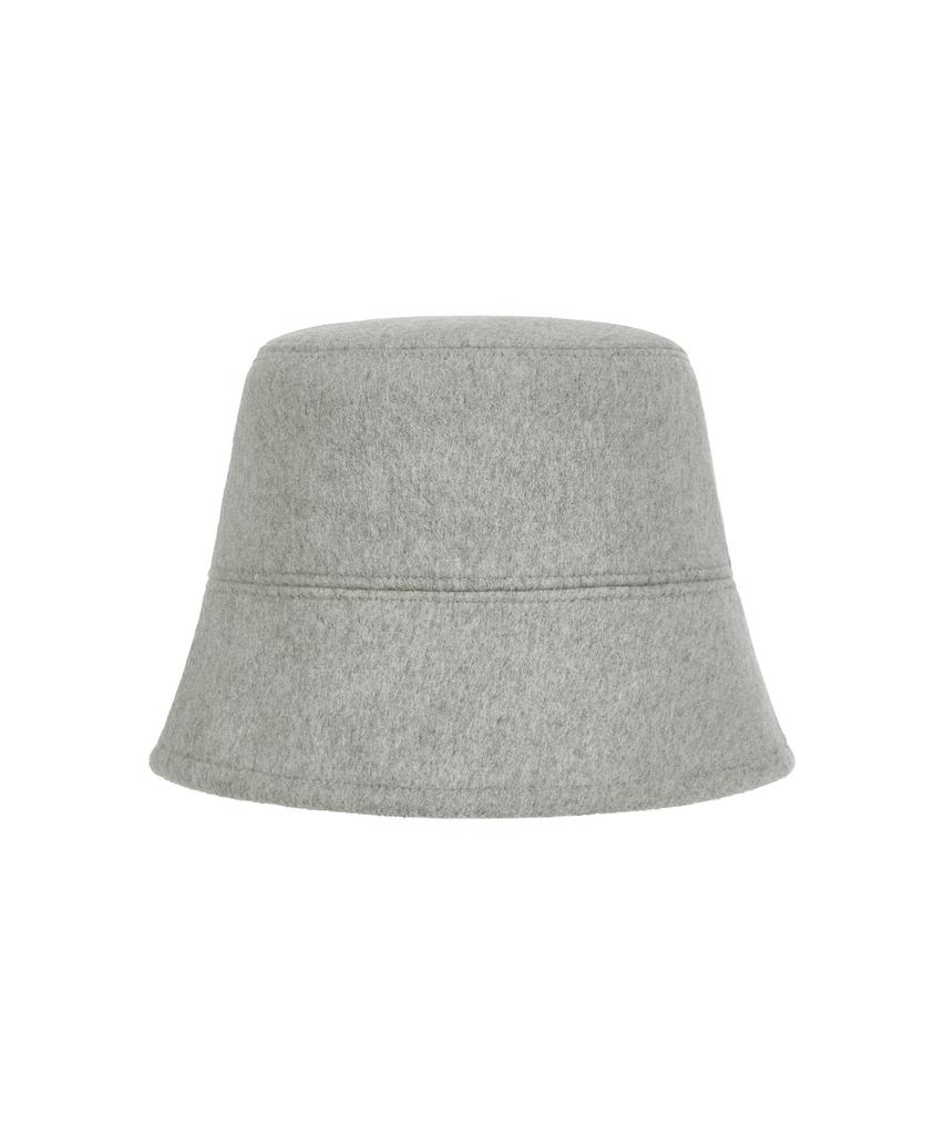 Bajal Studded Drop Oversized Wool Bucket Hat Grey