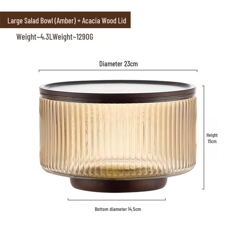 Abay Striped Salad Bowl with Lid