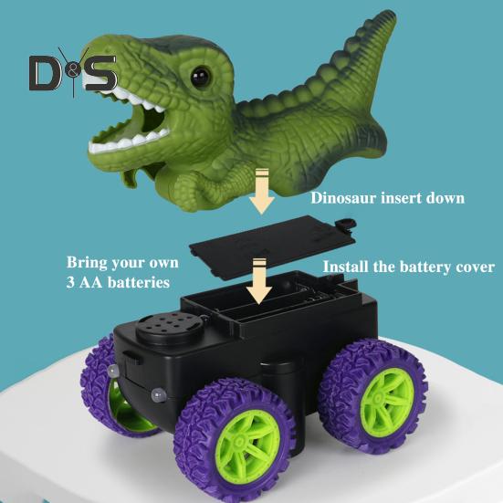 1 sada Dinosauří autodráha s lehkou hudbou Vzdělávací DIY stavění dráhy Antigravitační hra na horské dráze Dino Truck Hračka šplhání závodní auto