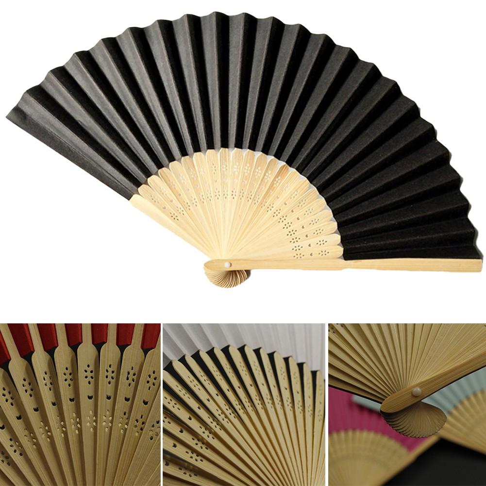 

Folding Fan Chinese Japanese Folding Handheld Menopause чорний