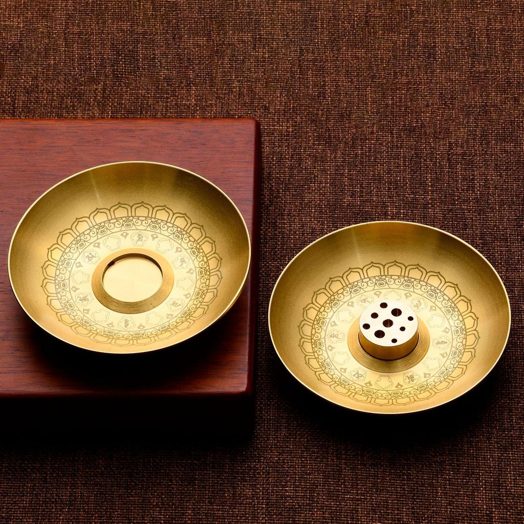Copper & Brass Incense Holder: Stand and Burner Base for Stick, Coil, and Sandalwood Incense. Perfect for Home Use.