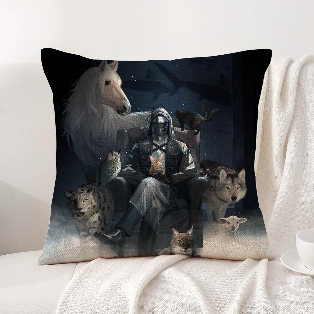Hot Game A-Arknights Cushion Cover Summer Coolness Linen Fabric Double-Sided Printing Pillow Case Sofa Home Decor Gift