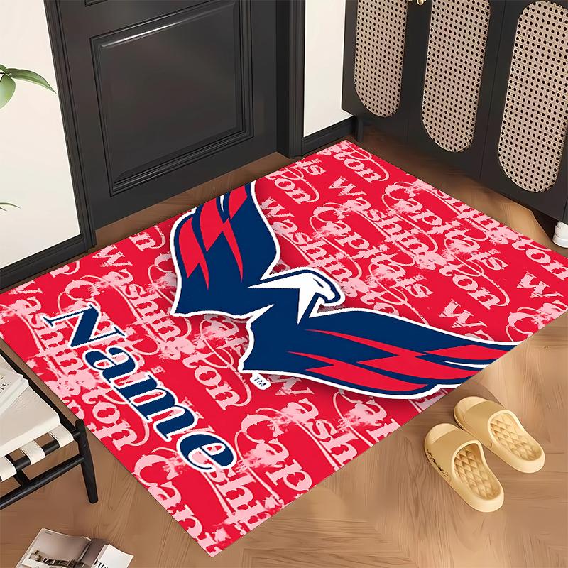 Washington Capitals (1) Personalized name Office Carpet Stylish Decor for Living Room Bedroom Kitchen