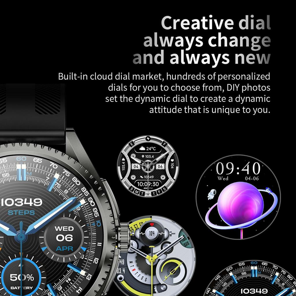 CF52 Smart Watch Bluetooth-compatible Call Fitness Tracker Health Monitor Smartwatch, Silicone Strap