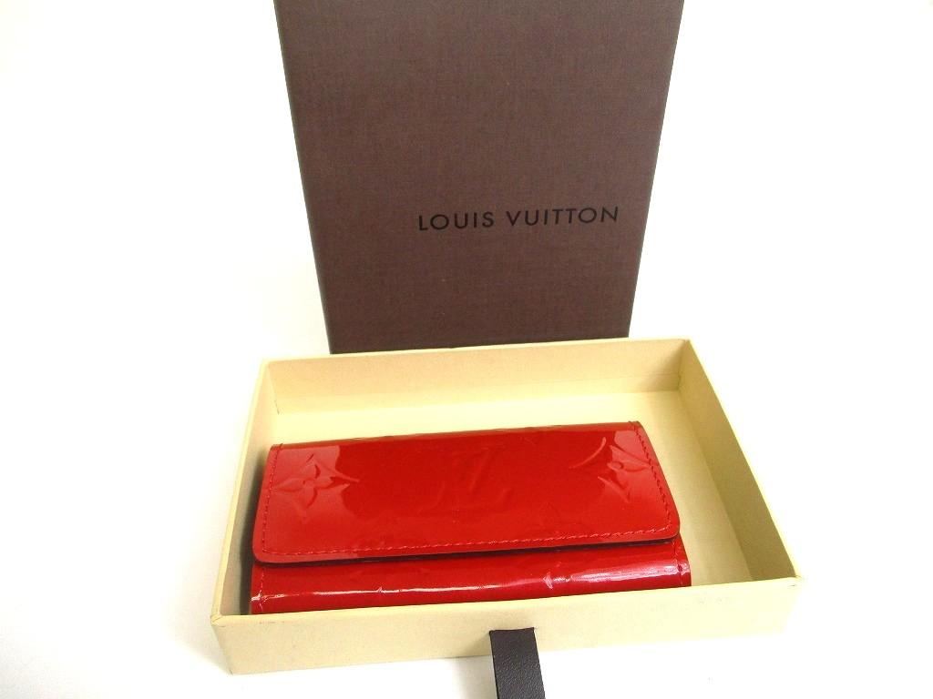 Authentische LOUIS VUITTON Vernis Rotes Leder Multicles 4 Bilder Schlüsselanhänger #b084 Vom Verkäufer überholt