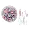 450-Piece Multi-Size Colored Paper Clips Set with Six-Compartment Bucket (28mm & 50mm)