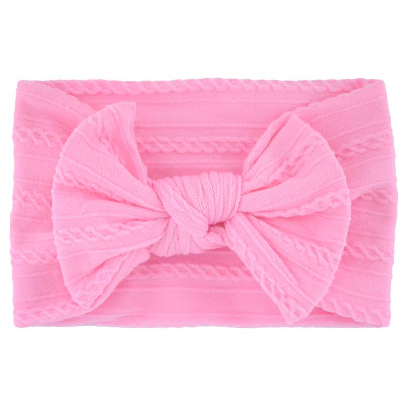 Solid Color Bow Baby Headbands, Soft Elastic Nylon Wide Hairbands for Infants