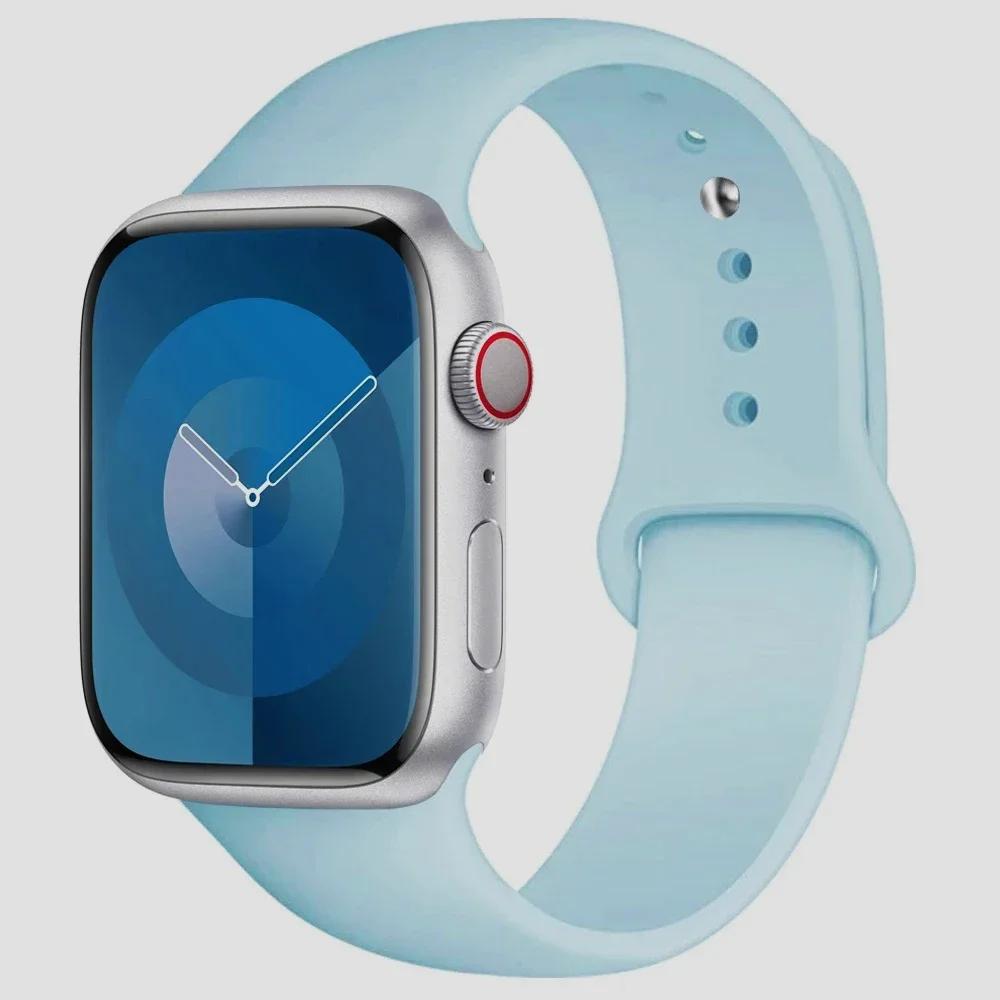 

Silicone Strap For Apple Watch Band 44mm 40mm 45mm 41mm 49mm 42mm 45 44 mm bracelet iwatch series 7 se 3 5 6 8 9 Ultra 2 bands 38mm-40mm-41mm S-M