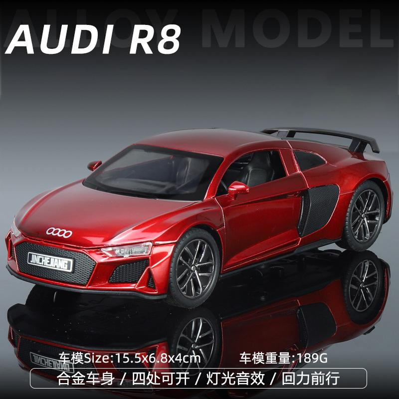 

1:32 R8 Supercar Alloy Car Model Sound and Light Pull Back Children s Toy Collectibles Birthday gift