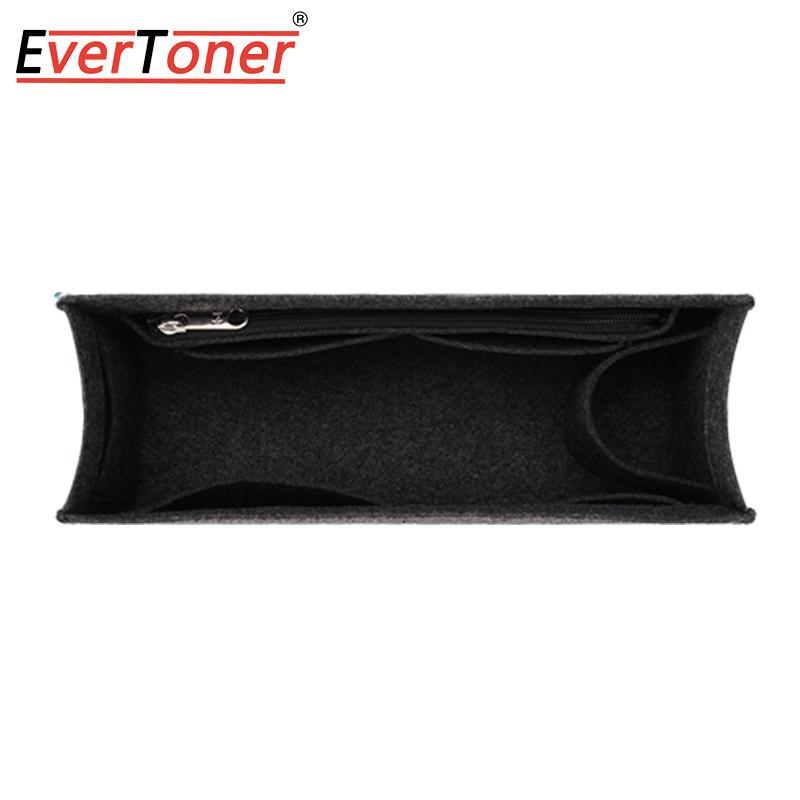 

EverToner Felt Insert Bag for PadLock Handbag Lightweight Organizer Makeup Travel Inner Portable Base Shaper S