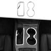 Chrome Gear Shift Panel Cup Holder Cover Trims for Jeep Grand Cherokee 2016-