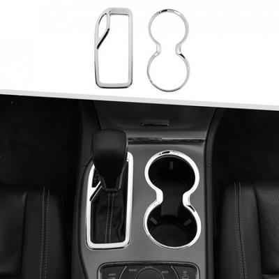 Chrome Gear Shift Panel Cup Holder Cover Trims for Jeep Grand Cherokee 2016-