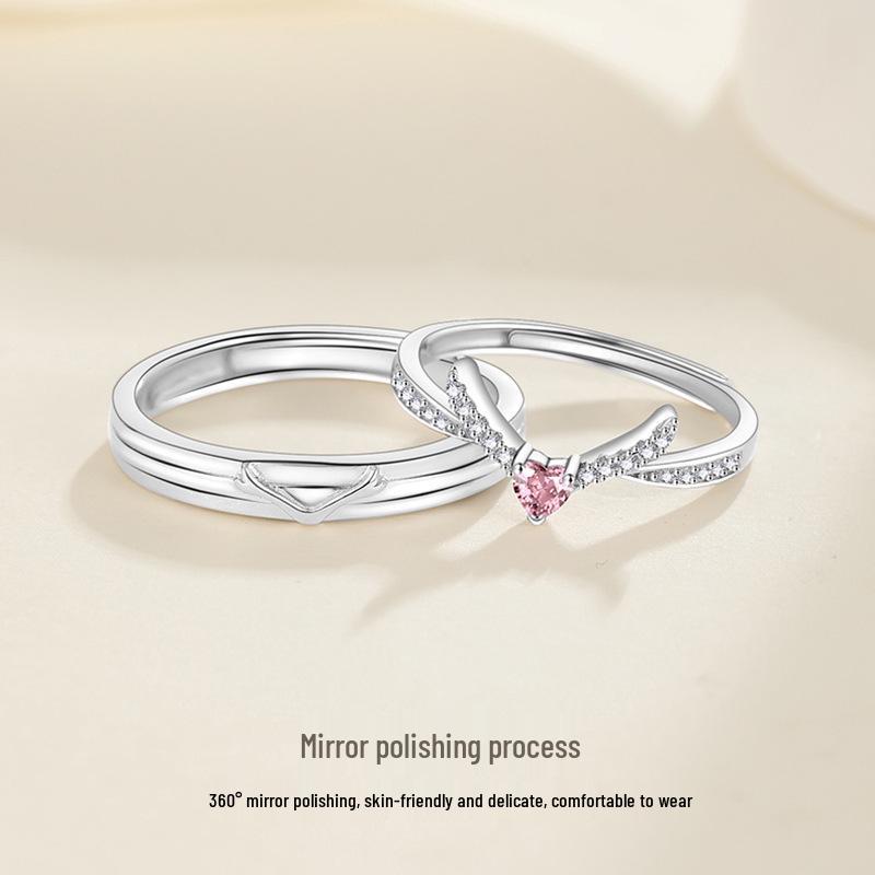 Engraved Pure Silver 999 Couple Rings - Simple, Original Birthday Gift Design